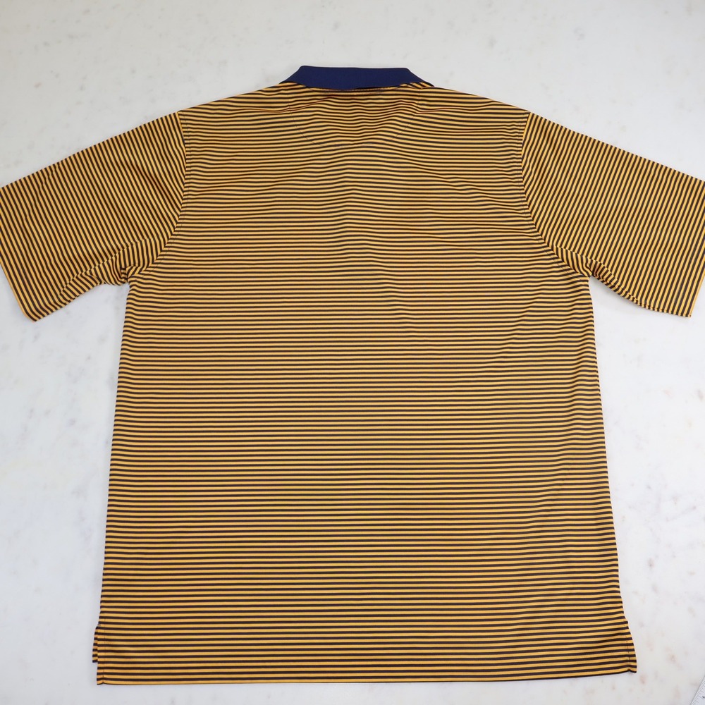 Peter Millar Aronimink Golf Club Polo Shirt Mens Large Striped Navy Gold L - Picture 9 of 9
